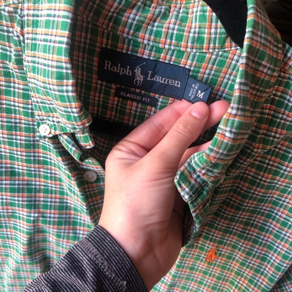 Ralph Lauren Men’s M Polo - Green Plaid - Picture 2 of 3